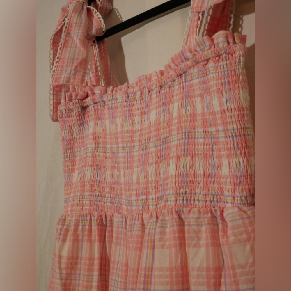 Red Dress Boutique Elegant Darling Pink Gingham Midi - S